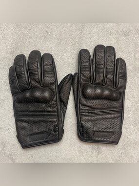 Noru Doro Perforated Leather Motorcycle Gloves black - Men's XXL